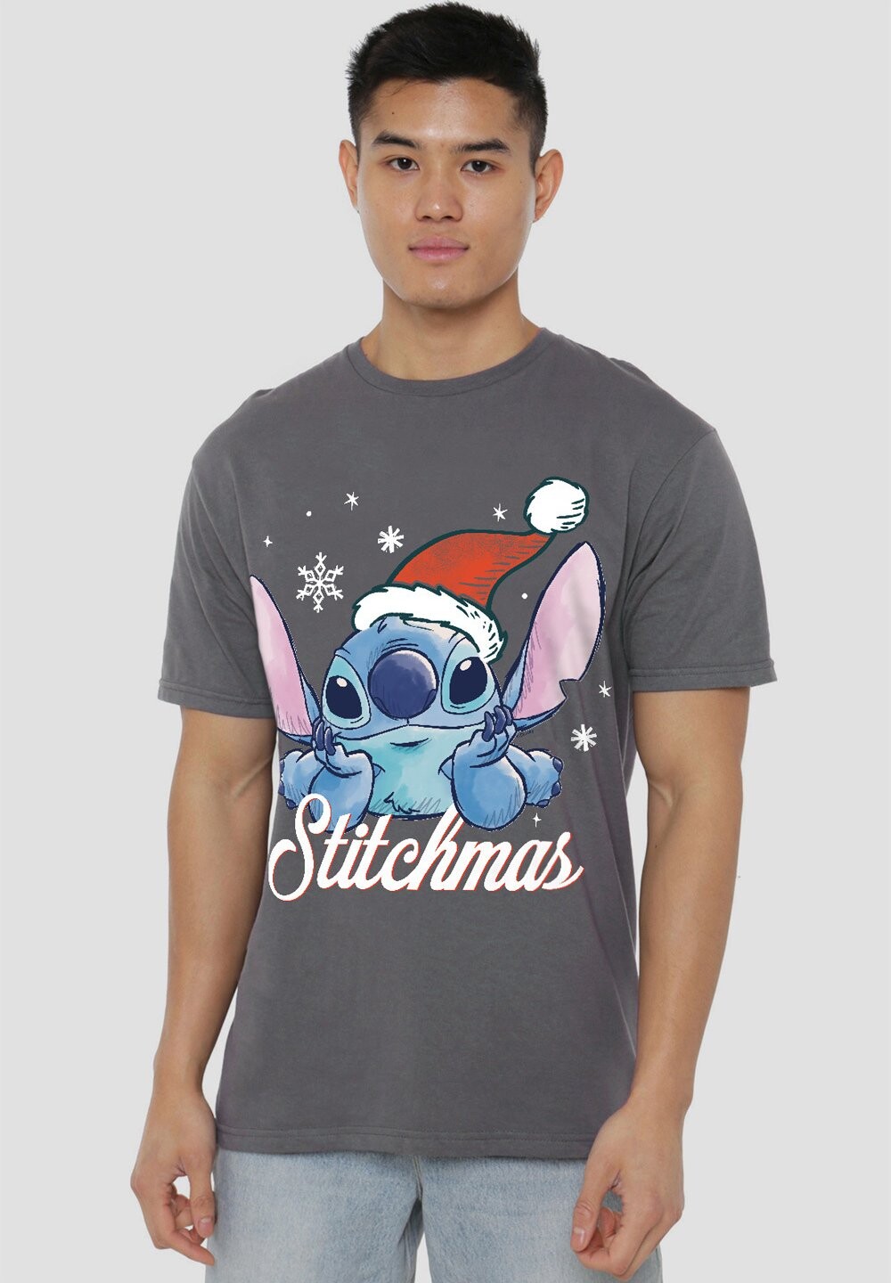 

Футболка с принтом LILO STITCH A STITCHMAS CHRISTMAS Disney, темно-серый