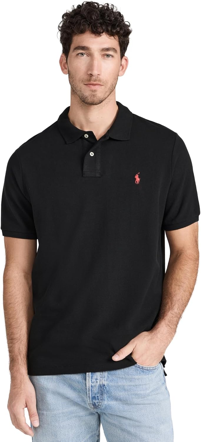 

POLO RALPH LAUREN Мужская классическая футболка-поло Iconic Mesh, Black, M