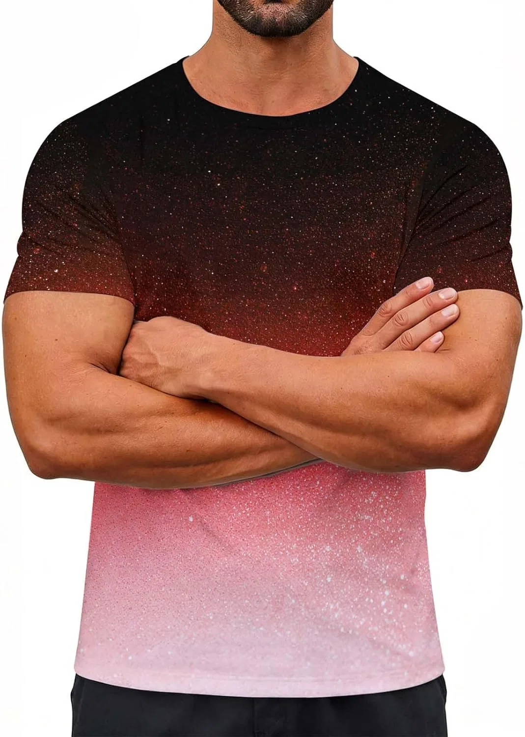 Футболка с градиентом, Polyester-Spandex, бренд Generic, цвет 24#red — фото 2