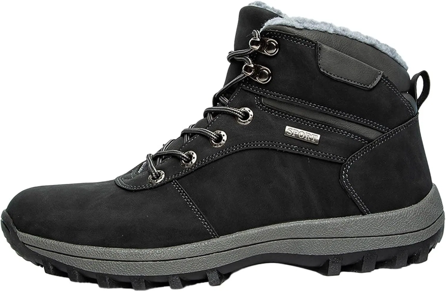 Ботинки Winter Wanderschuhe Damen Herren, Modische Herren Winterstiefel für Freizeit kalte Jahreszeit mit atmungsaktiver Baumwolle gepolsterter Innenschicht Generic, Schwarz