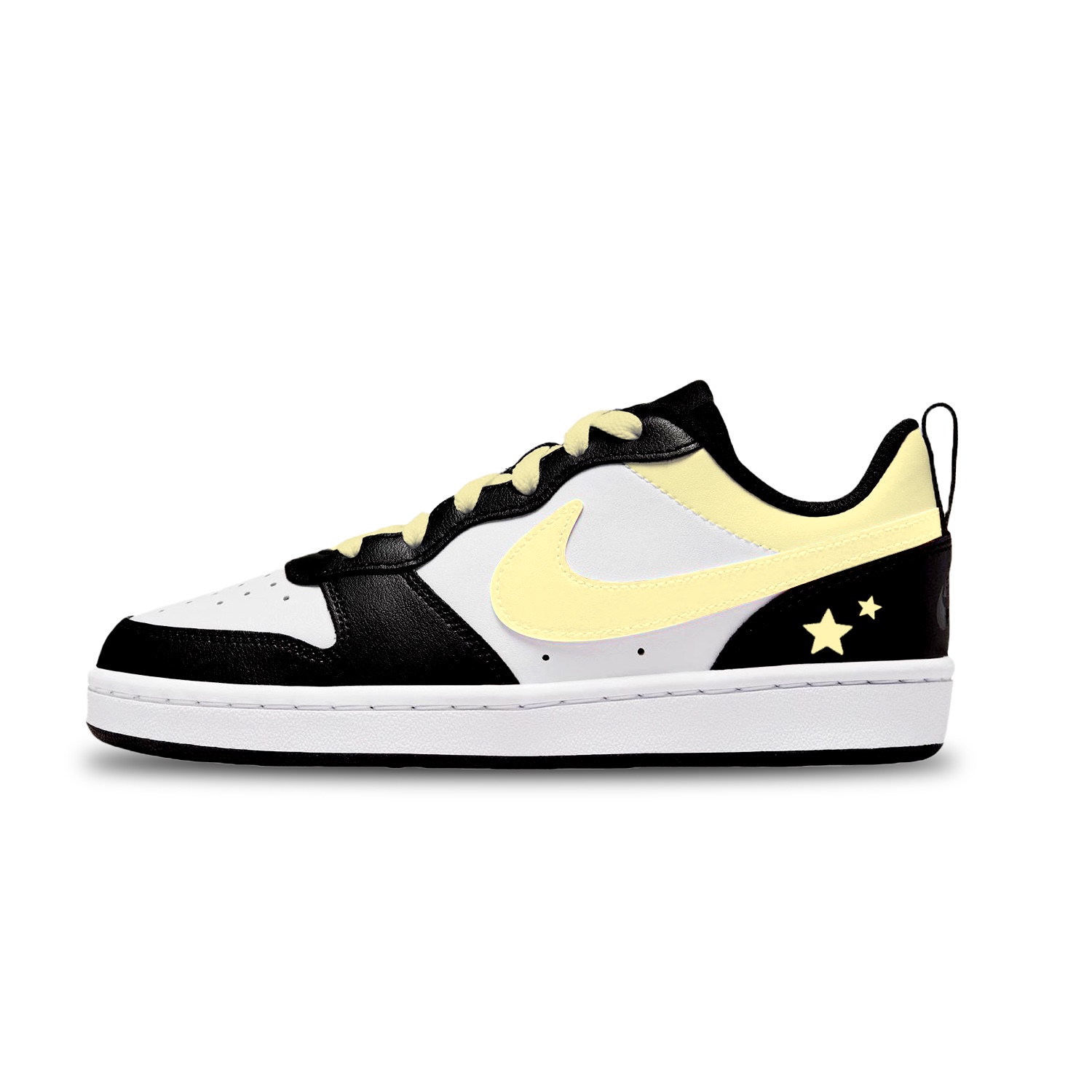 

Nike Детские низкие скейтбордистские кроссовки Court Borough Yellow Stars с износостойкими звездами, унисекс