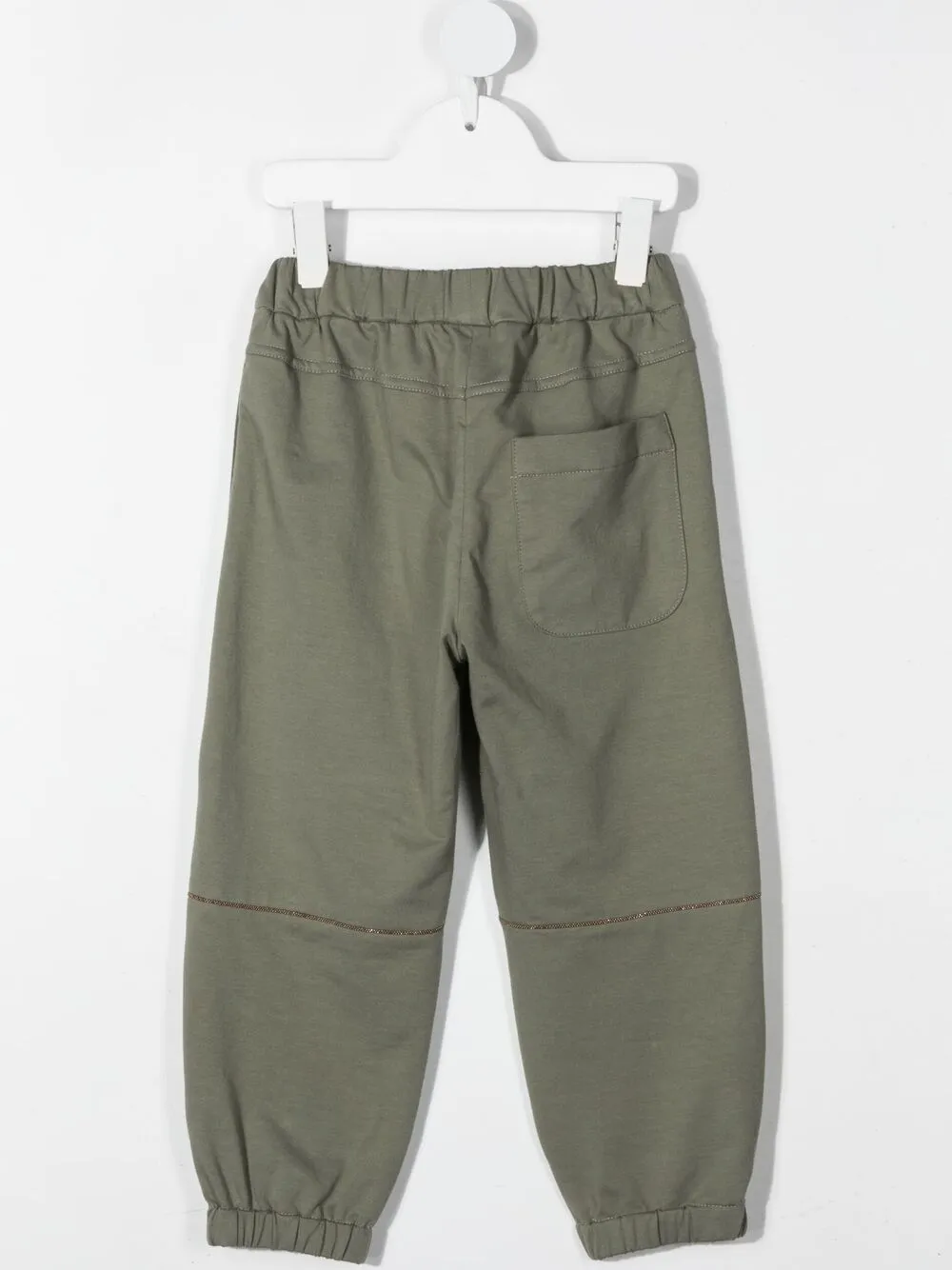 Спортивные брюки с вышивкой бисером Brunello Cucinelli Kids, зеленый — фото 2