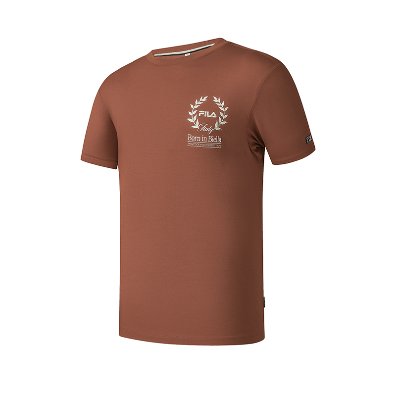 

Футболка для тенниса мужская осенняя с защитой от солнца FILA, коричневый