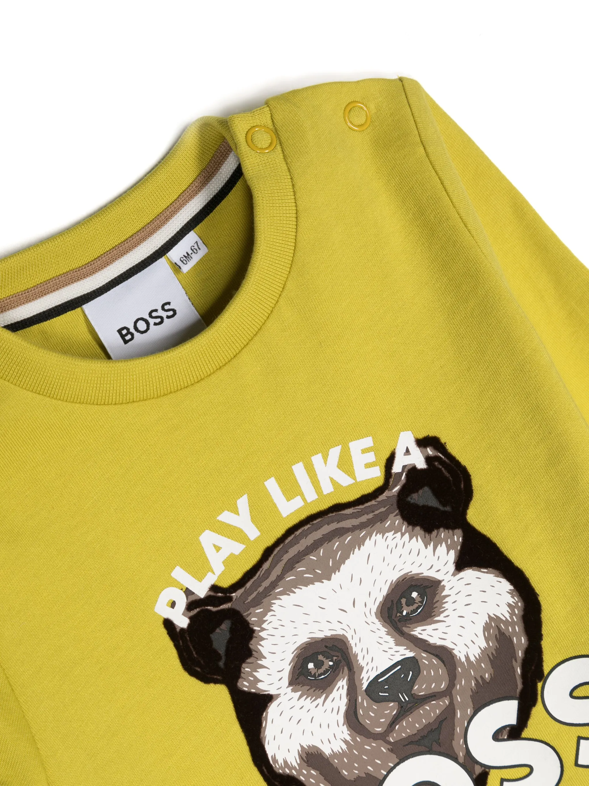 Футболка с длинными рукавами и надписью Boss Kidswear, желтый — фото 3