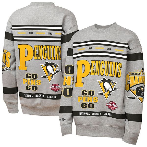 

Флисовая толстовка с принтом Pittsburgh Penguins в сером цвете Mitchell & Ness
