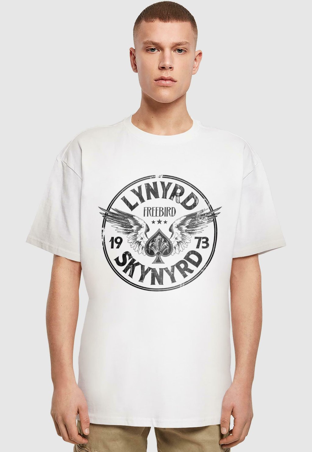 

Футболка с принтом FREEBIRD PRINT HEAVY OVERSIZE TEE Merchcode, белый