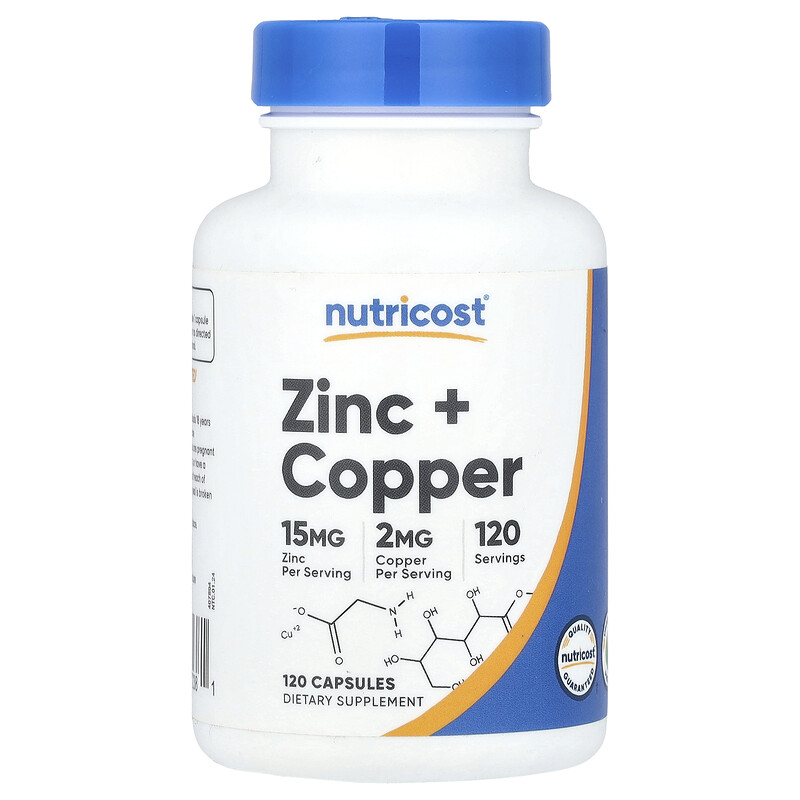 

Nutricost, Цинк + медь`` 120 капсул