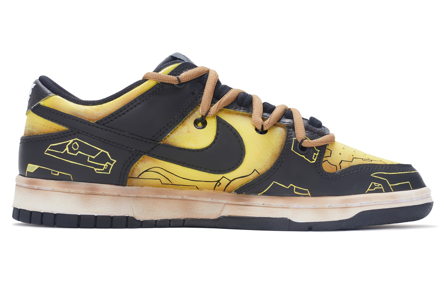 

Мужские кроссовки для скейтбординга Nike Dunk, желтый/черный