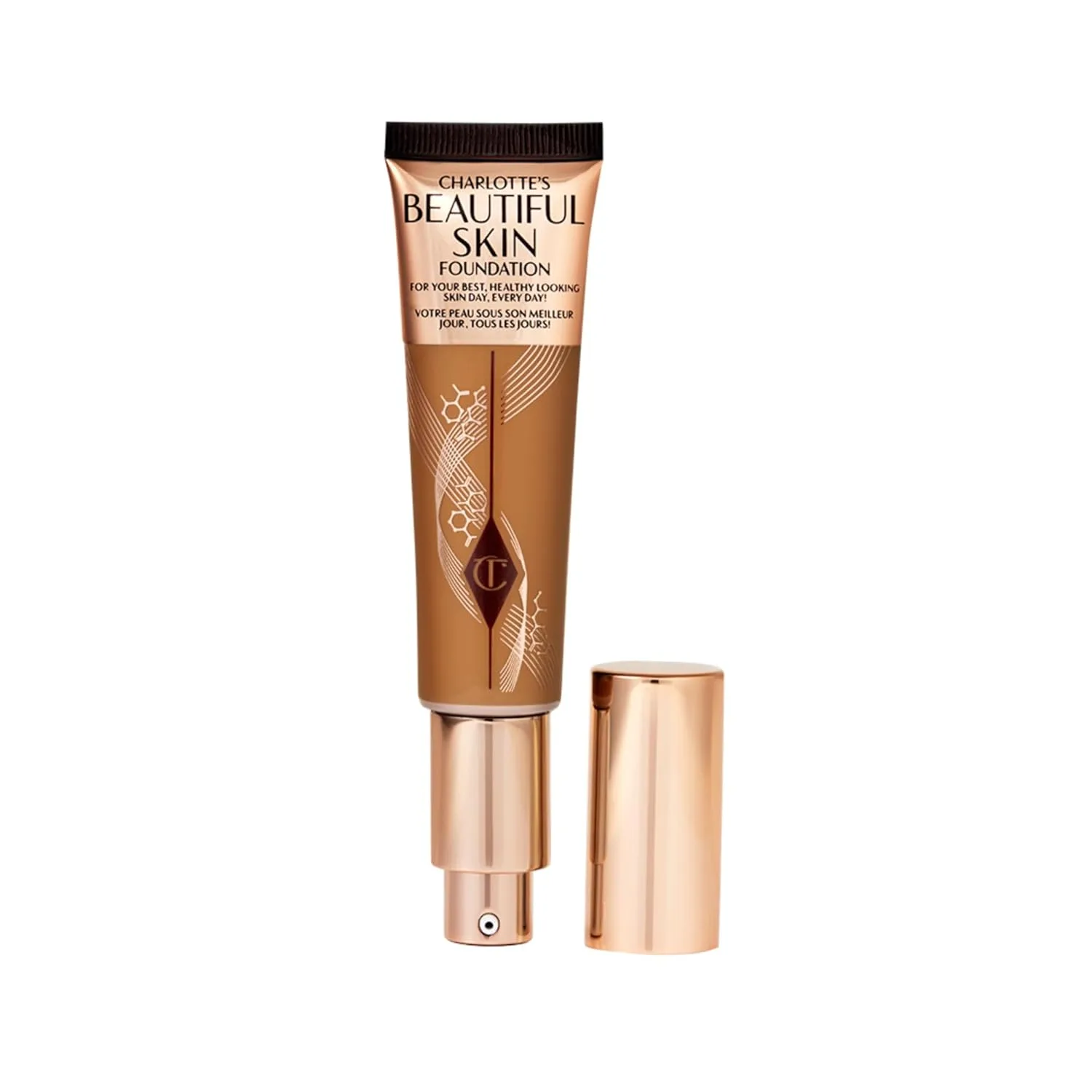 Charlotte Tilbury Beautiful Skin тональный крем среднего покрытия с увлажняющим эффектом, 13 Warm - Deep with warm golden yellow undertones