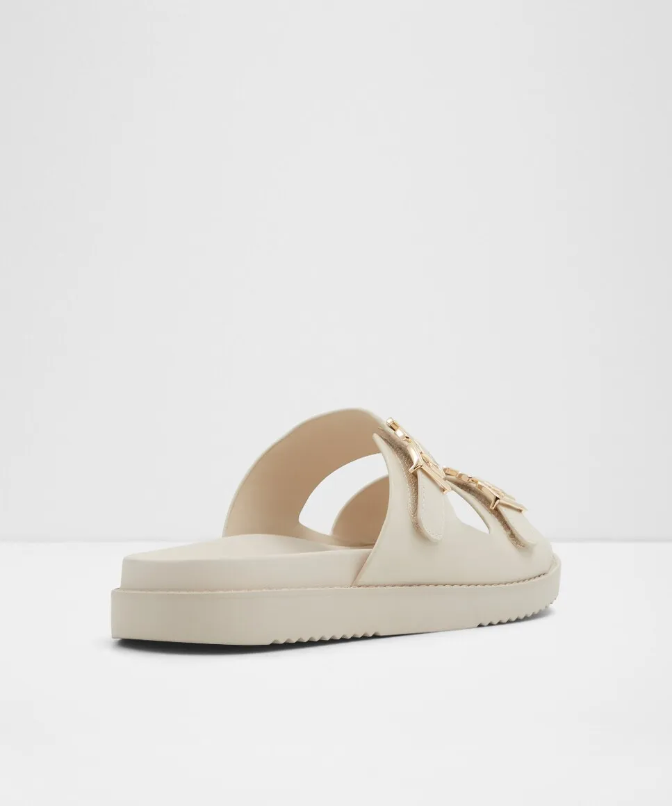 Женские сандалии на плоской подошве с круглым носком Aldo, белый — фото 2