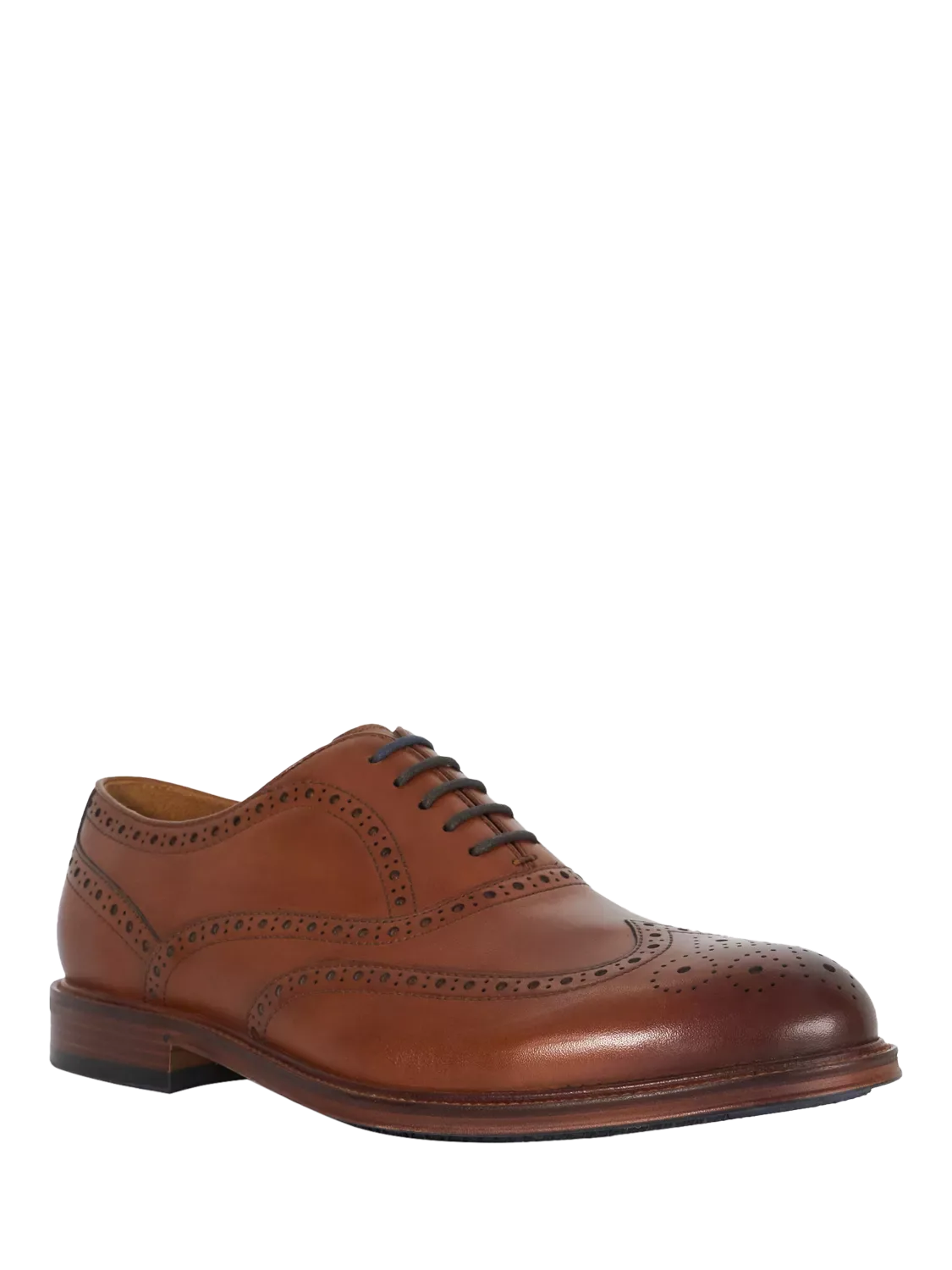 Кожаные броги Solihull Wide Fit, коричневый цвет Dune London — фото 3