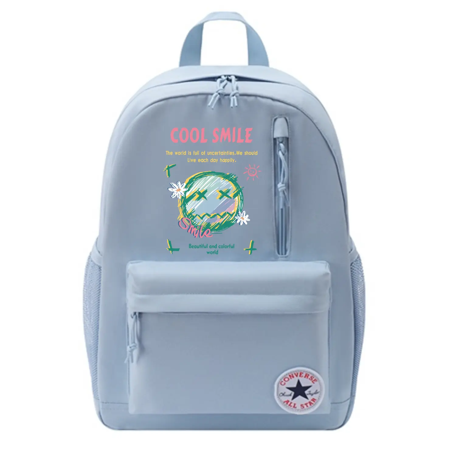 

Converse Полиэстеровый рюкзак унисекс светло-дымчато-голубой, Smile
