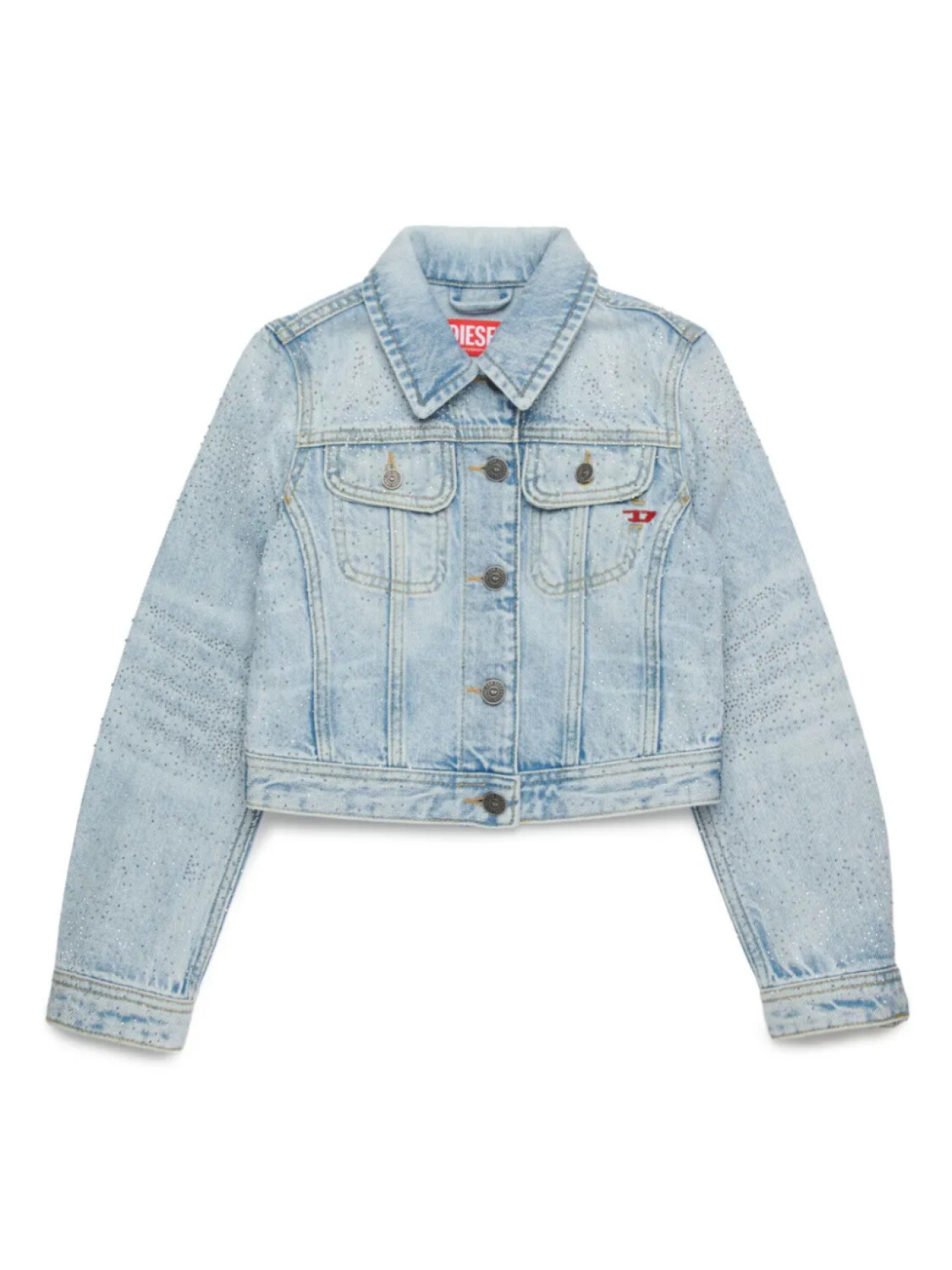

Diesel Kids джинсовая куртка со стразами, синий
