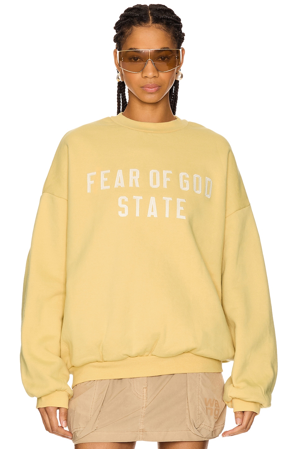 

Толстый флисовый свитер с круглым вырезом Fear Of God Essentials, оранжевый