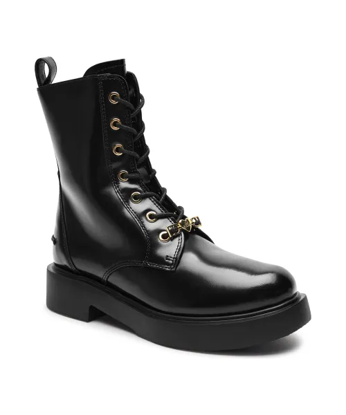 Кожаные ботильоны City40 Love Moschino, черный