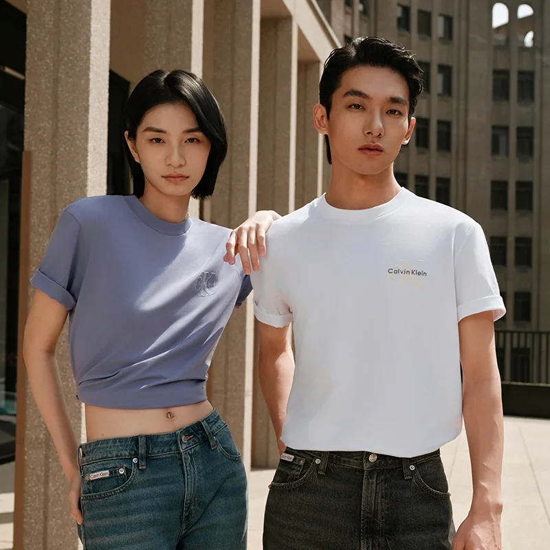 Футболка SS25 мужская с круглым вырезом Moderate Calvin Klein, ub1-space черный — фото 4
