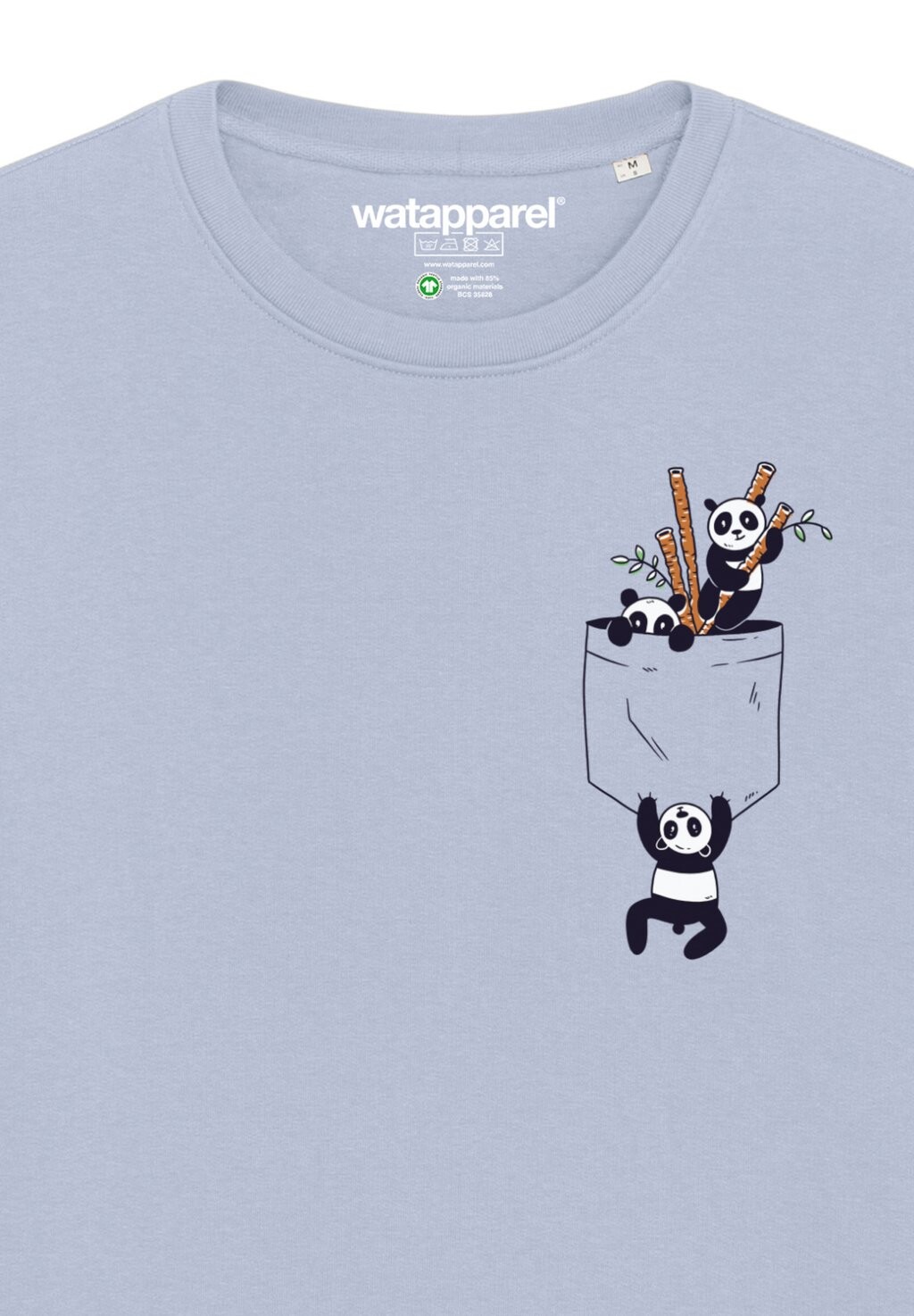 

Толстовка POCKET PANDAS watapparel, светло-голубой