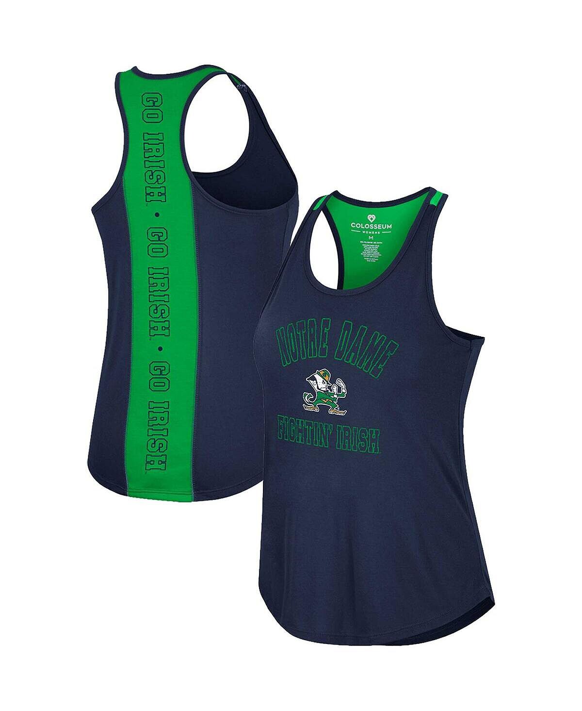 

Женская темно-синяя майка Notre Dame Fighting Irish 10 Days Racerback с круглым вырезом Colosseum, темно-синий