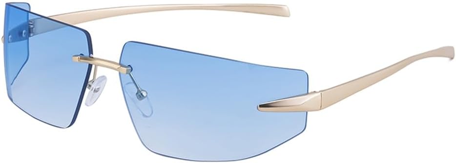 

Мужские солнцезащитные очки без оправы, винтажные прямоугольные солнцезащитные очки без оправы для женщин, солнцезащитные очки с защитой от УФ-излучения UV400 VFDHN, 6