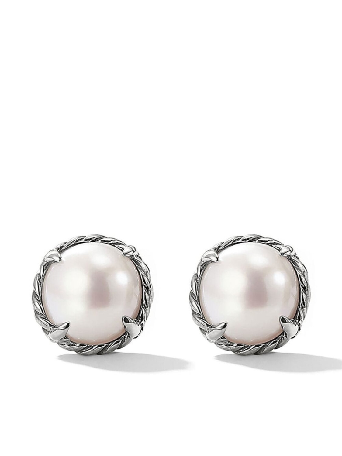 

Серебряные серьги-гвоздики Petite Chatelaine с жемчугом David Yurman, серебряный