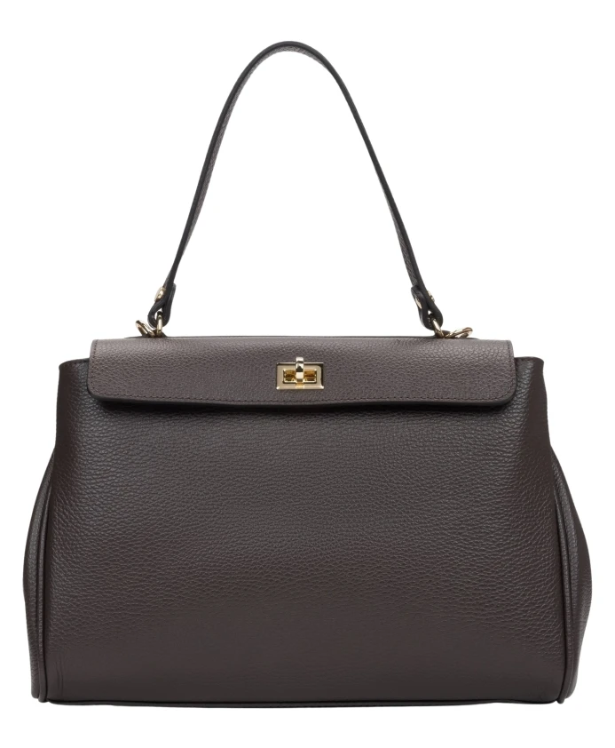 

Женская сумка-саквояж коричневого цвета, изготовленная из высококачественной итальянской кожи. Estro, коричневый