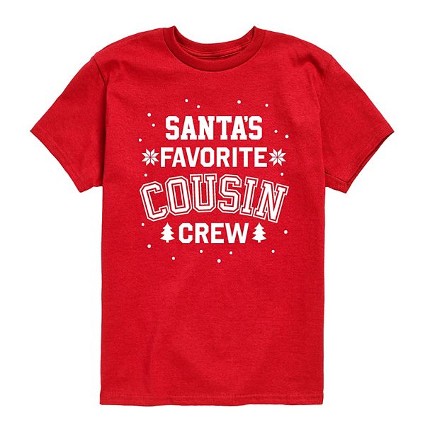 

Футболка с принтом Santa's favorite cousin для мальчиков 8-20 Licensed Character, Red