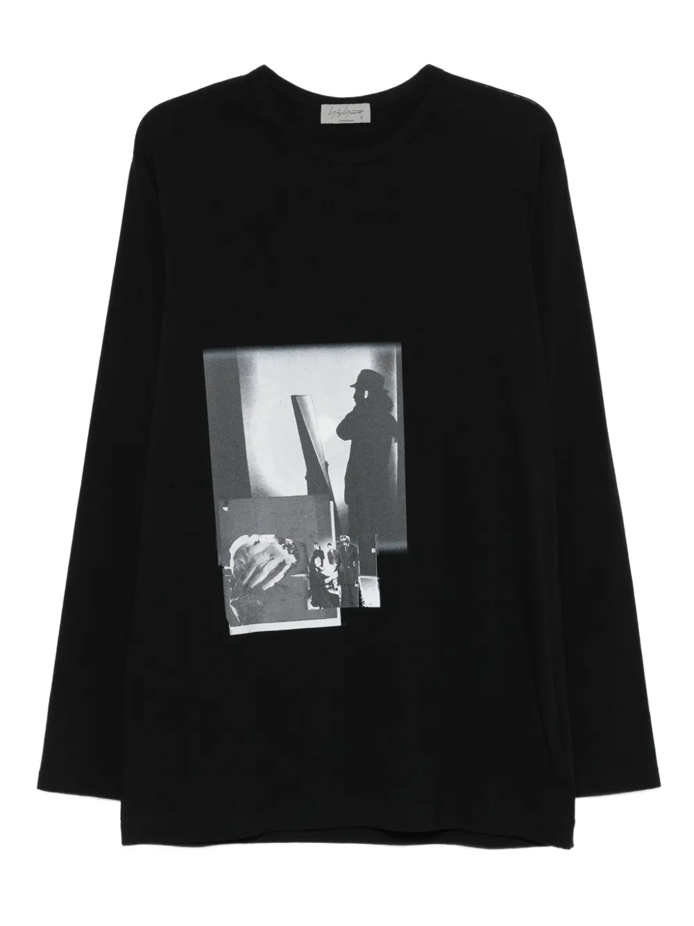 

Футболка с длинными рукавами и графичным принтом Yohji Yamamoto, черный