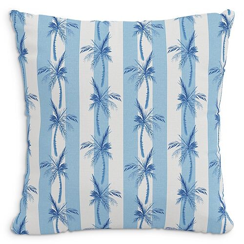 

Декоративная льняная подушка Cabana Stripe Palms со вставкой из перьев, 20 x 20 дюймов Cloth & Company, цвет Blue