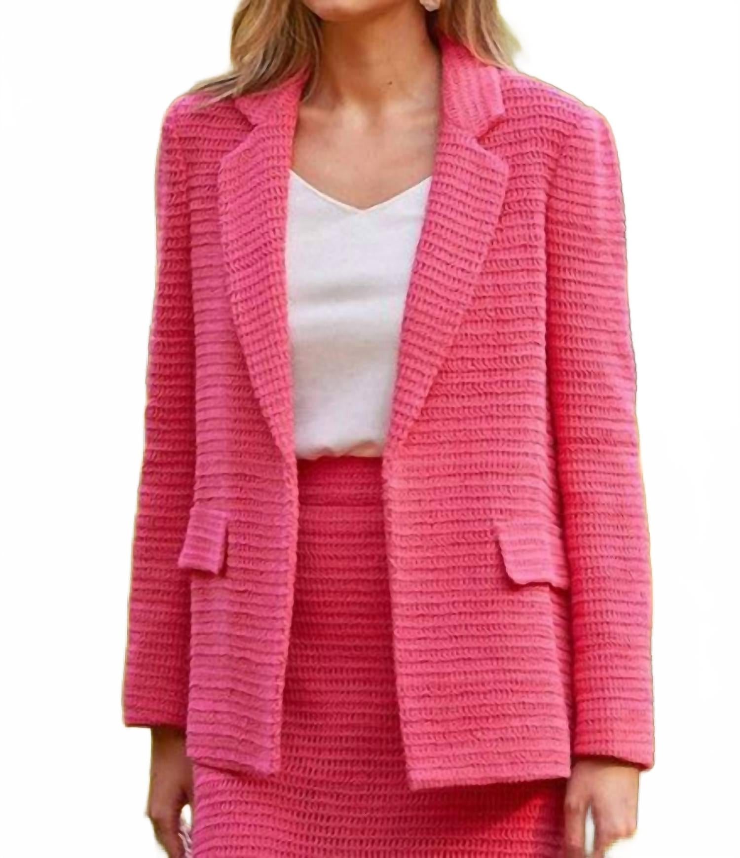 

Длинный кружевной жакет с длинным рукавом в цвете малиновый сорбет SKIES ARE BLUE