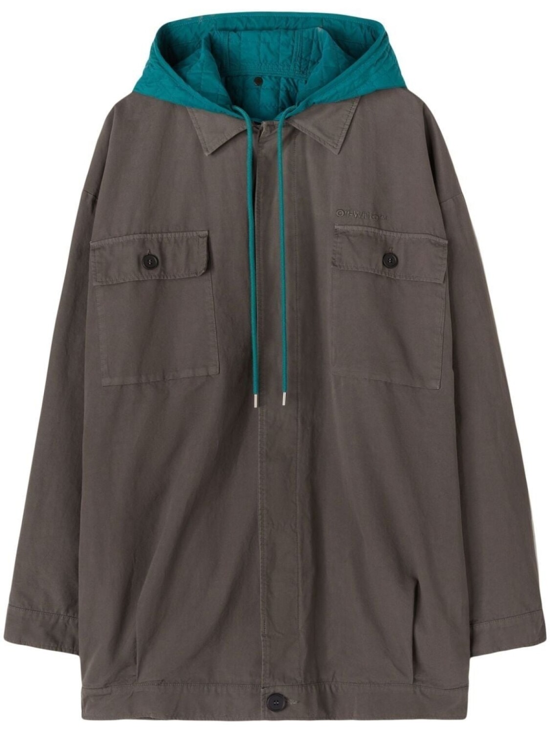 

Куртка Bounce в стиле колор-блок с капюшоном Off-White, серый