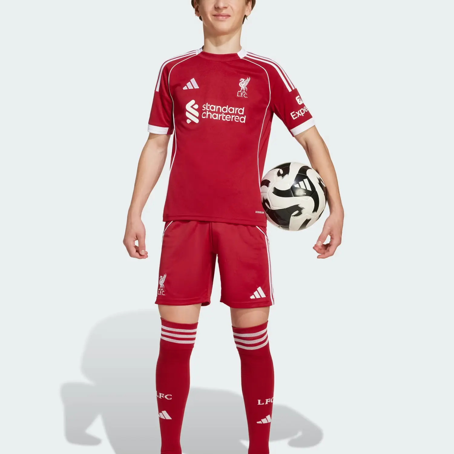 Футболка Aeroready Liverpool FC 25/26 домашняя детская Adidas, красный — фото 3