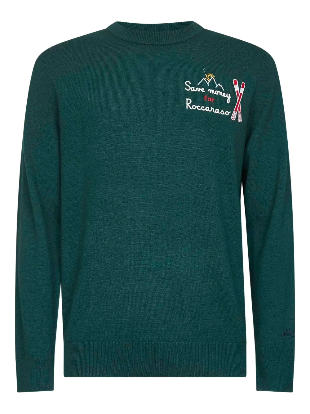 

Джемпер с вышивкой в виде художественного рисунка и длинными рукавами MC2 SAINT BARTH, зеленый