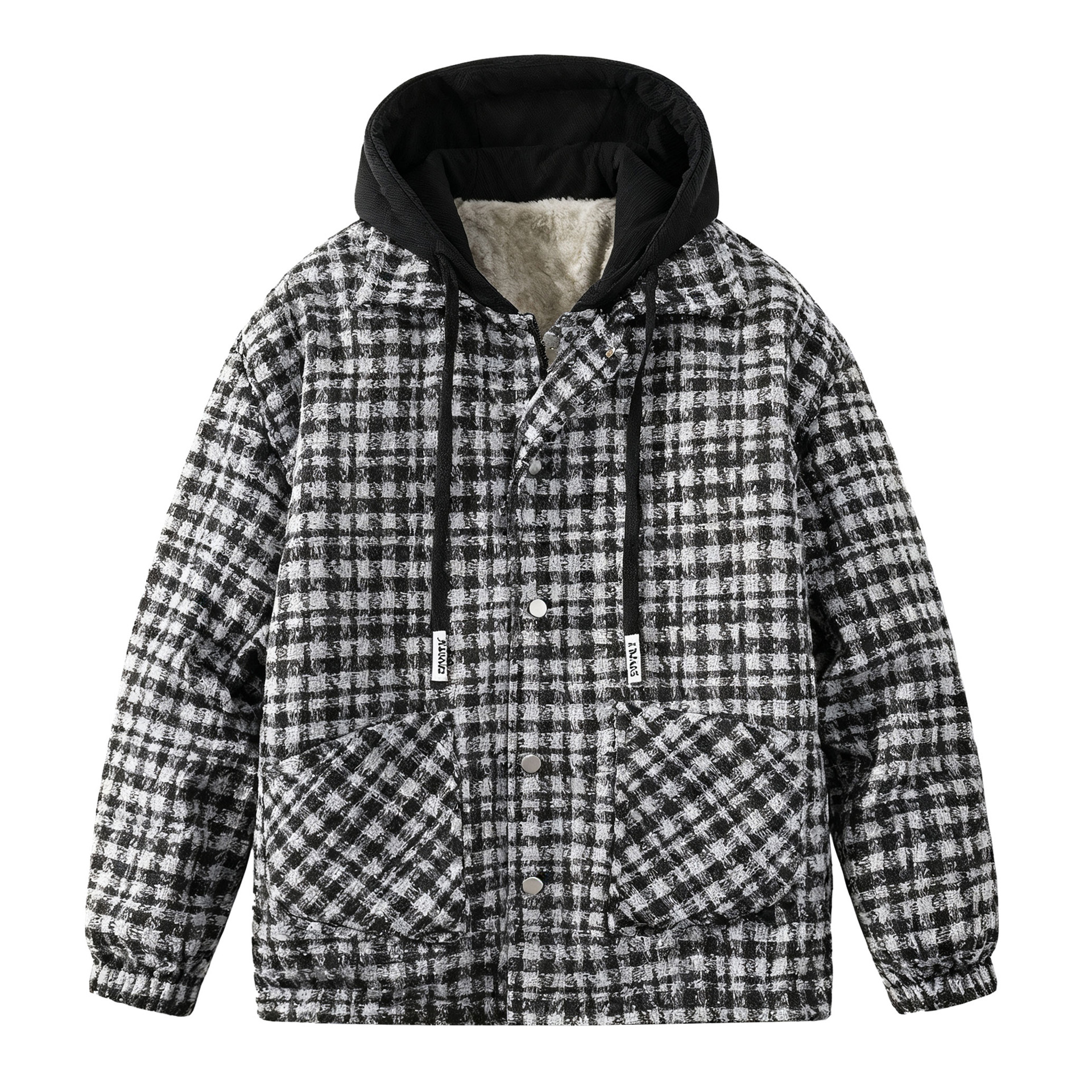 

ZIAREL Пуховик Unisex Black Hooded Thickened