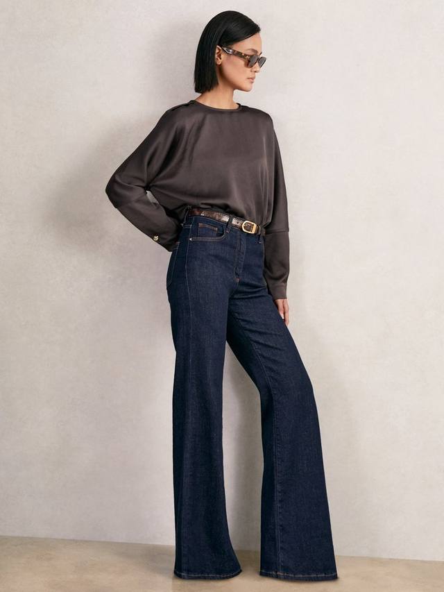 

Топ Natalia с длинными рукавами и застежкой на спине Reiss, Mauve