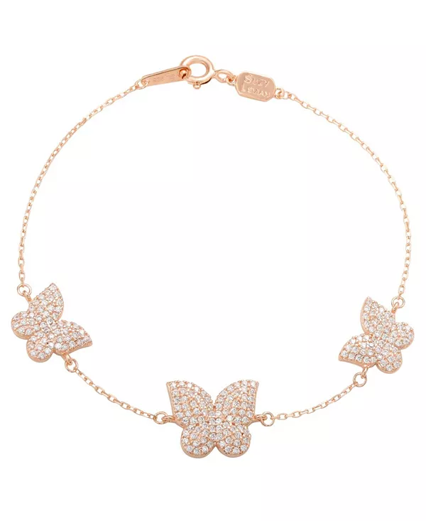 

Браслет Suzy Levian из стерлингового серебра с кубическим цирконием и подвеской в виде бабочки Suzy Levian New York, rose