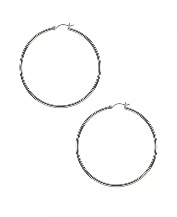 

Большая серьга-кольцо Nine West, silver-tone