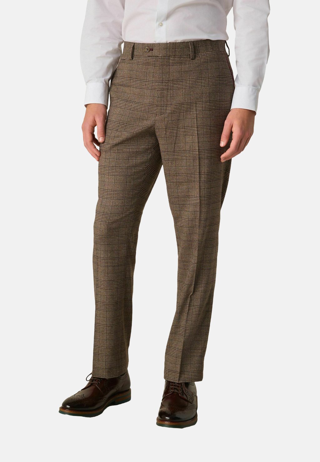

Костюмные брюки REGULAR FIT TRIMMED CHECK - Trousers Next, бежевый