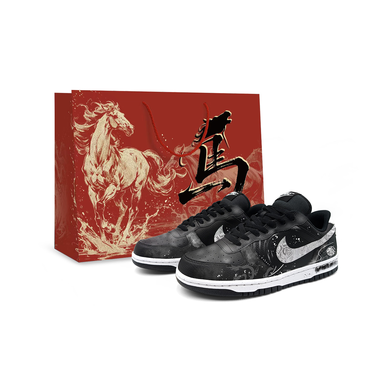 

Nike Кроссовки Big Low top Skateboard для мужчин, черно-белые
