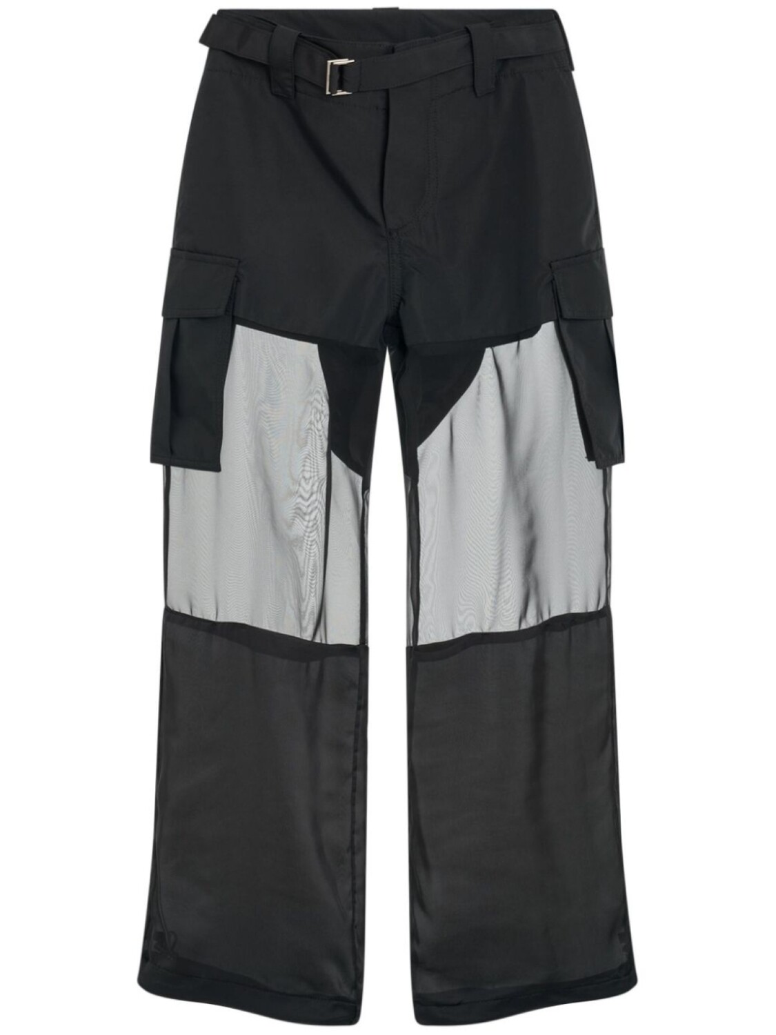 

Sacai прозрачные вставки брюки карго прямые, черный