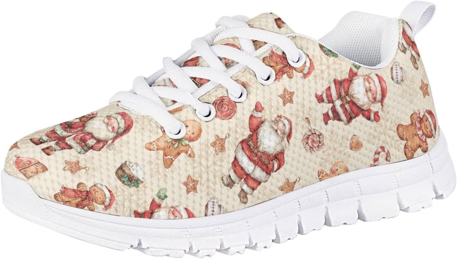 

Детские кроссовки Forchrinse для девочек и мальчиков, шнуровка, беговые и теннисные, легкая спортивная обувь, обувь для праздничных мероприятий, Cartoon Santa Claus