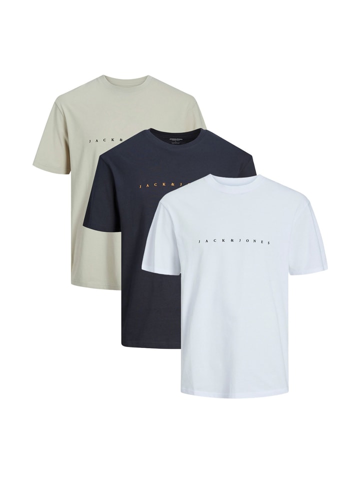 

Футболка Jack & Jones, цвет weiß/beige/dunkelblau