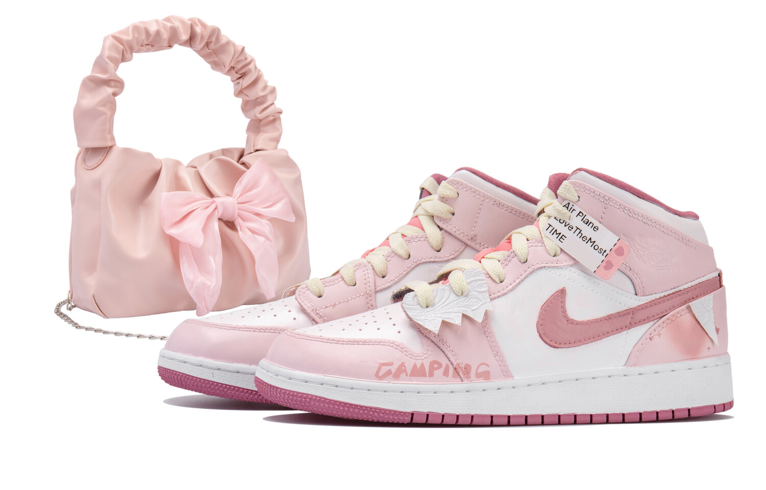 

Jordan Air Jordan 1 винтажные баскетбольные кроссовки женские, White/Pink