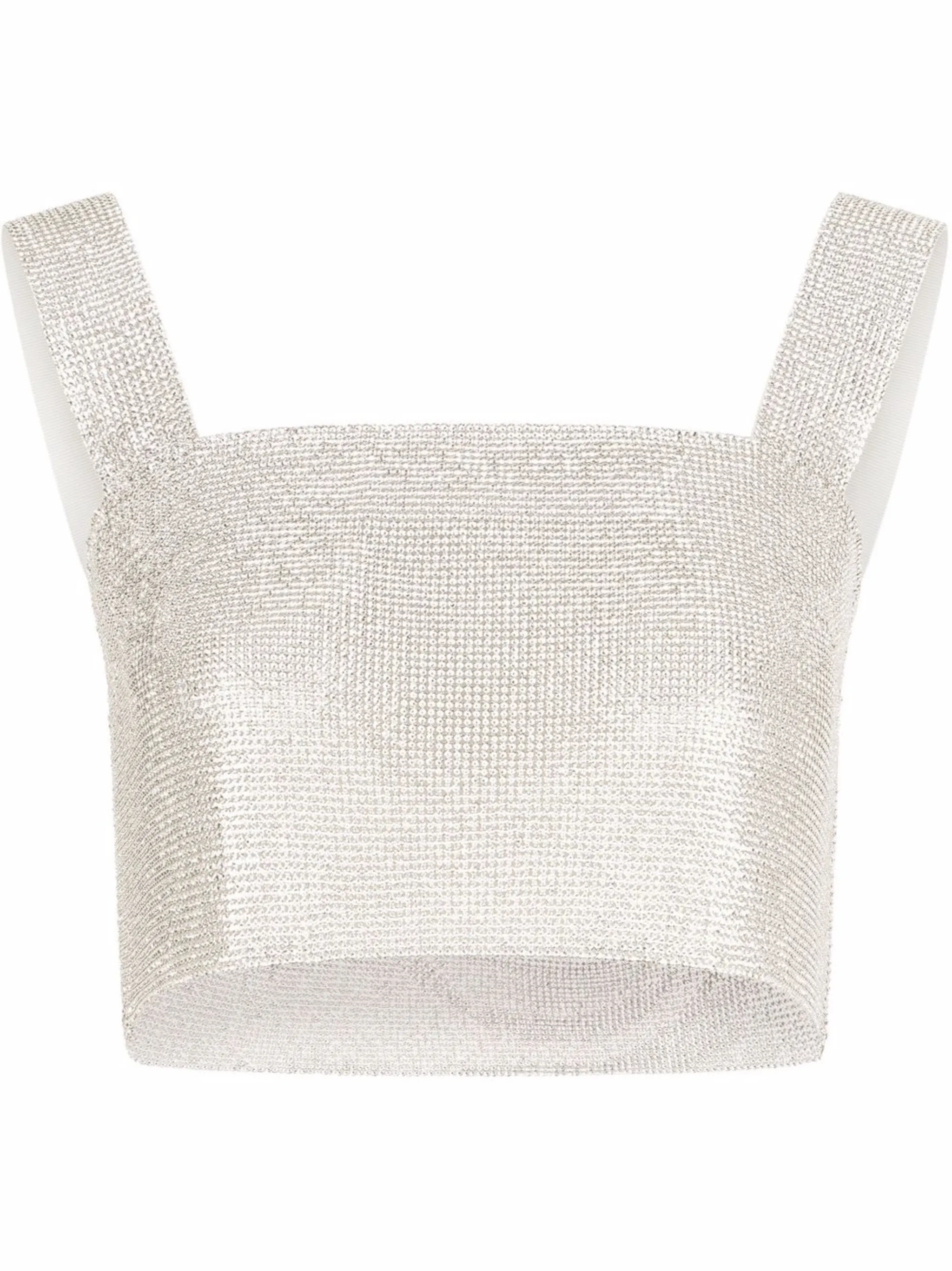 

Укороченный топ с кристаллами Dolce & Gabbana, серебристый