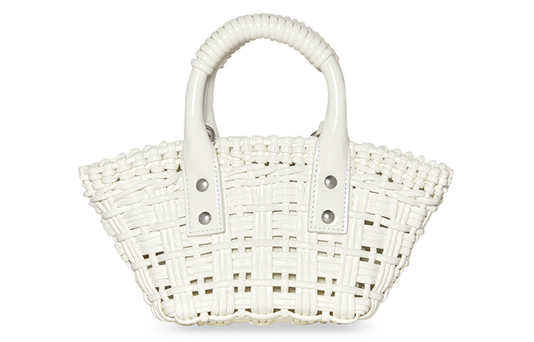 Balenciaga BISTRO Woven Basket Bag Tote Bag Shopping Bag Crossbody Bag Handbag Extra Small Women's White — фото 2