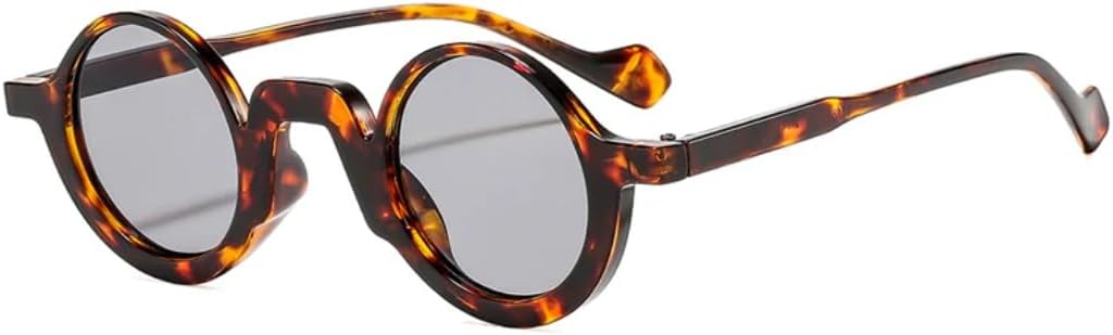 

Ретро маленькие круглые панк-солнцезащитные очки для женщин, модные сине-зеленые с защитой от УФ-излучения UV400, трендовые мужские очки с леопардовым принтом HHZZYVY, Leopard Light Gray