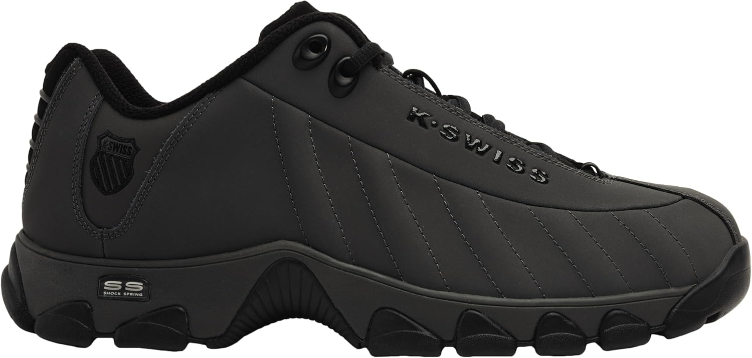 

Мужские кроссовки K-Swiss ST329 CMF, широкие теннисные кроссовки для мужчин, прогулочная обувь с кожаным верхом, черный