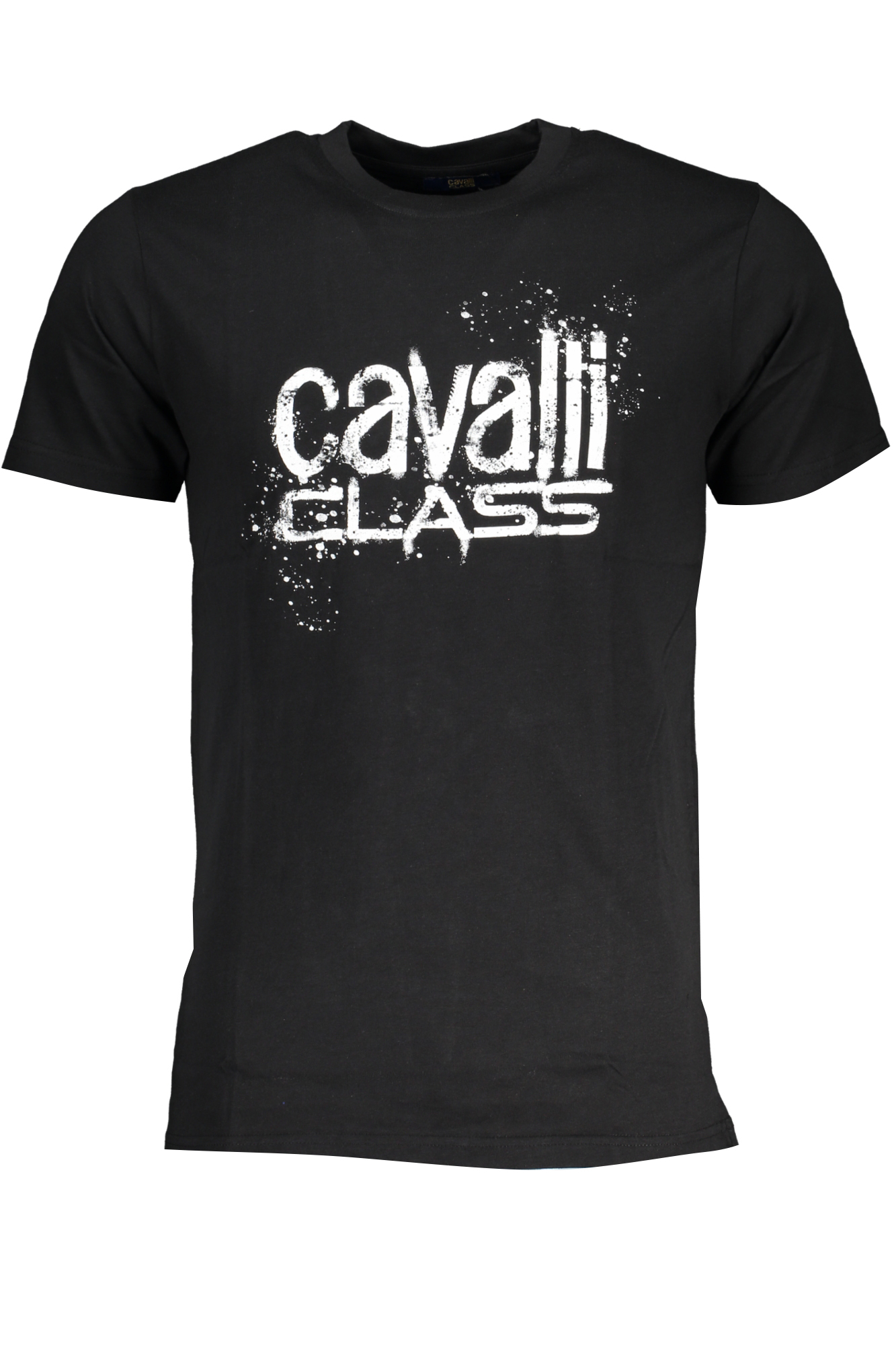 

Мужская футболка Cavalli Class хлопковая с граффити, черный