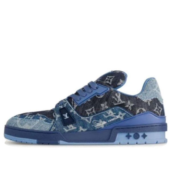 

Кроссовки lv trainers 'blue black denim monogram' Louis Vuitton, синий