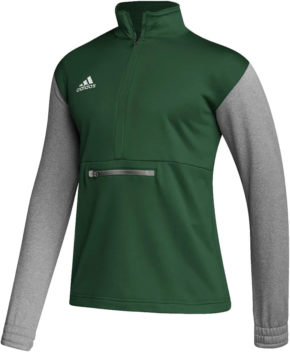 Мужская толстовка с полузамком adidas Team Issue, темно-зеленый/серый/белый