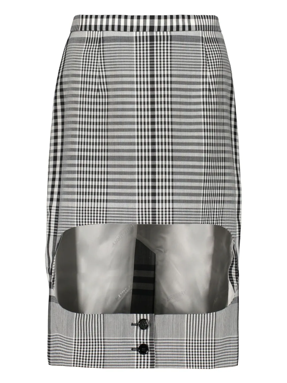 

Юбка миди в клетку BURBERRY, черный